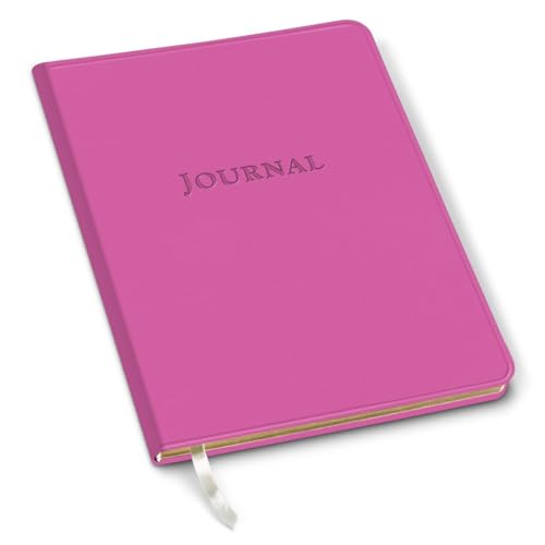 Gallery Leather Journal Notebook - 192 Pages, Softcover, For Men and Women, For Writing, Work & Travel, Handcrafted - Caribbean Fuchsia - 9.75 x 7.5, Large Lined