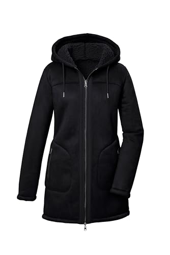 Parka aspect daim avec capuche femme veste manteau réversible chaud
