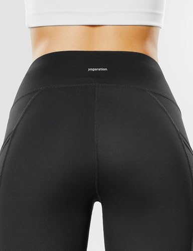 Yogaration Gym Leggings with Pockets Women High Waisted Activewear- Tummy Control Workout Yoga Pants - Non-See-Through Compression Black Leggings Women - Image 4