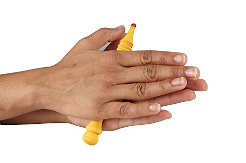 Image of Acupressure Wooden Jimmy Hand & Foot Roller Massager - Relaxes the Mind and Body, Pack of 2 (Yellow)
