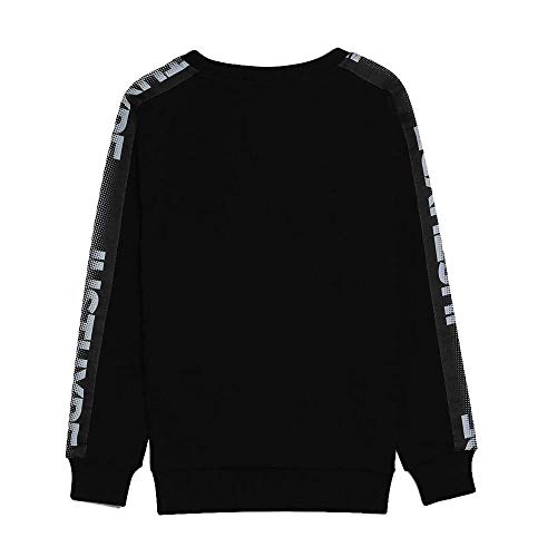 Image of Hype Speckle Tape Kids Crew Neck Size: 7/8Y Black