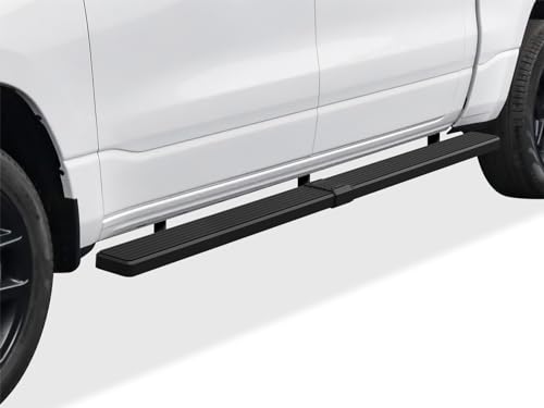 APS Running Boards (Nerf Bars Side Steps) Compatible with Ram 1500 2019-2025 Crew Cab 5.5ft Bed (Exclude 19-24 Ram 1500 Classic) (Stainless Steel Black Powder Coated 5 inches Wheel to Wheel)