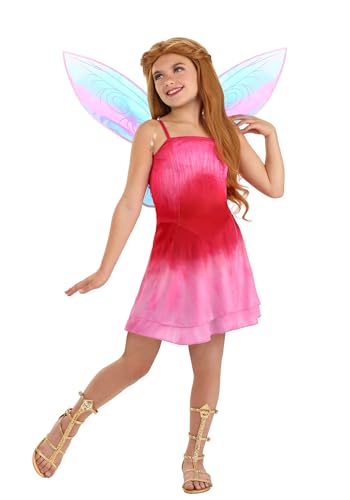 Fun Costumes Girls Disney Fairies Rosetta Costume Dress & Wings - Kids Disney Fairy Cosplay Dress - Child Fairy Outfit - Large Pink