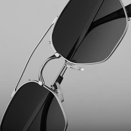 Image of SAM AND MARSHALL JASON Sunglasses I Polarized I 400% UV Protection I Tinted Metal I Hexagon I Sunglass I Unisex