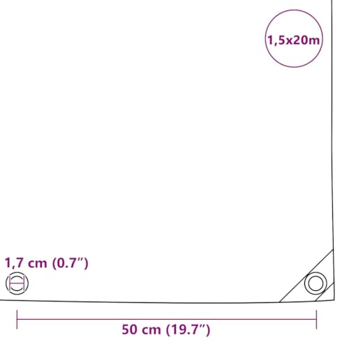 vidaXL Abdeckplane Gewebeplane Schutzplane Bauplane Industrieplane Holzplane Gartenplane Bootsplane BAU Holz Garten Plane 650g/m&sup2; 1,5x20m Grau