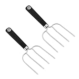 LOLIPPYY 2 STÜCK Edelstahl Truthahnheber Gabel mit Verstärkt Stabiler Halt zum Grillen und Braten...