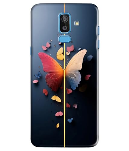 Image of Stylish Butterfly Printed Hard Back Case Cover Compatible for Samsung Galaxy J8 / Samsung Galaxy A6 Plus (Multicolor) - D1665