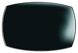 Rechteckige Servierplatte QUADRATO schwarz aus Glas.