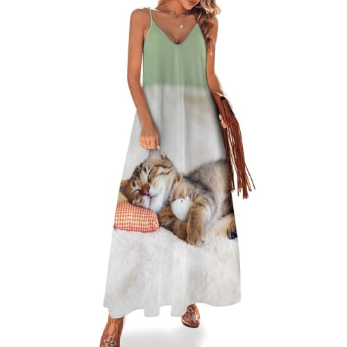 Robe longue d'été légère sans manches col V pour rester au frais avec style pendant les fortes chaleurs