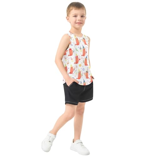 Christmas Shrimp Boys Tank Tops Quik Dry Toddler Tank Top Undershirts T-Shirts for Boys,6T Multicoloured4