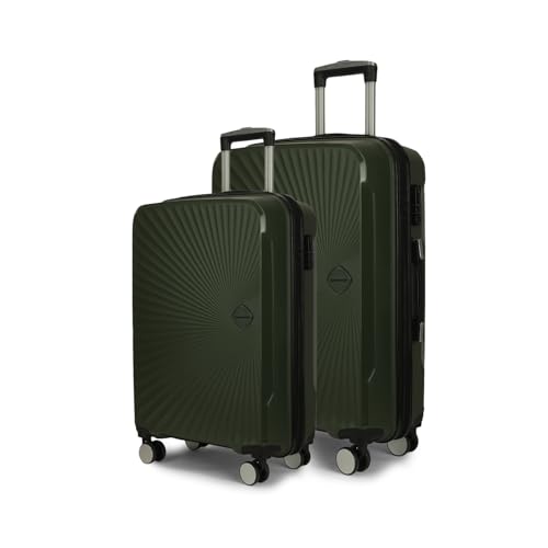 Image of Move-Meant TREKIFY Small & Medium 55 & 66Cm Suitcase 8 Wheels Number Lock Polypropylene Olive Trolley Bag for Men & Women | 360 Degree Wheeling Luggage | Trolley Bags for Travel
