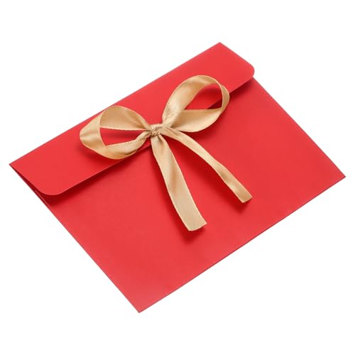 Enveloppe avec noeud PATIKIL rouge pochette cadeau pour anniversaire et cartes de voeux