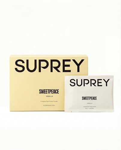 Suprey Proteína Vegana | 20 x Packs Individuales (30g) | 22g de Proteína | Con Enzimas Digestivas y Fibra | Sin Gluten ni Azúcar Añadido (600g, Vainilla)