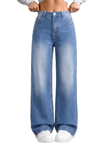 Women's Wide Leg Jeans Baggy High Waisted Loose Trendy Denim Pants | High Rise Jeans for Women, Relaxed Fit, Full Length, Casual Daily Wear, Going Out Outfits