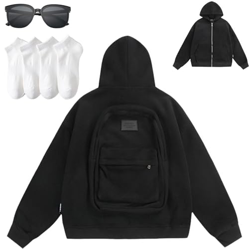 Backpack Hoodie - Hoodie Backpack, Onerazy- Travelshell Hoodie, Sweatshirt Backpack Hoodies, Cardigan Lightweight