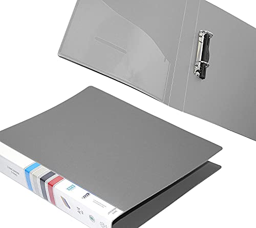 Image of Plastic File Folder 2D Ring Binder F /S Legal Size Tough & Durable Ring Binder Box Board File Grey - 4