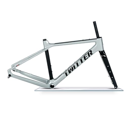 700C �O���x�����[�h�o�C�N�t���[���Z�b�g 46/49/52/55CM �J�[�{���t�@�C�o�[ �f�B�X�N�u���[�L �o�C�N�t���[�� �X���[�A�N�X�� F12×100mm R12×142mm(Silver,460mm)