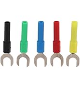 Insulated Fork Spade Wire Connector Electrical Crimp Terminal, 10pcs 5 Colors 8mm/0.3in Spacing U...