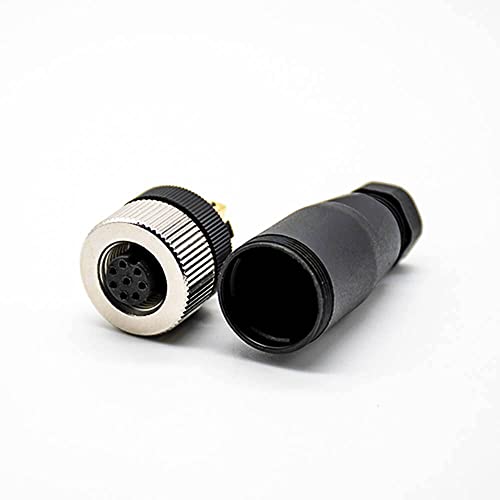 Elecbee M12 Connector 8 Pin Female A Code Unshiled Circular Sensor Straight Field Wireable Connector Waterproof #TOP4