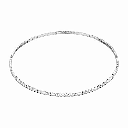 Collier de tennis femmes en strass rectangulaires plaqués pour éclat chic