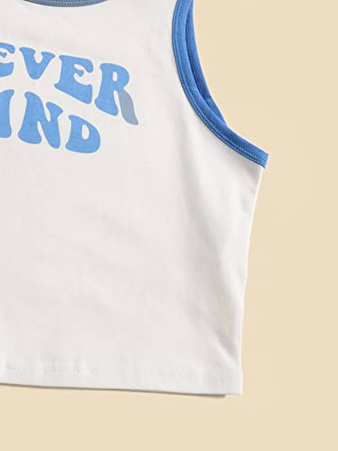 SHENHE Girl's Letter Print Cropped Tank Top Sleeveless Contrast Binding Crop Tops3