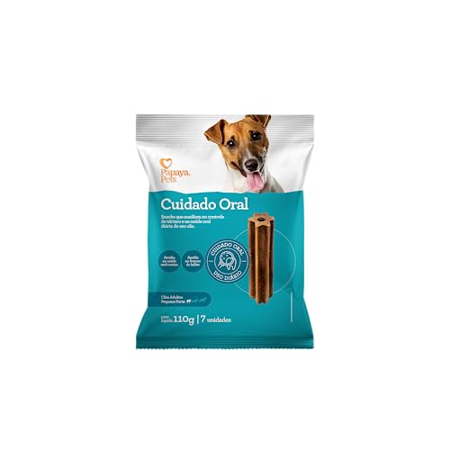 Chalesco Snack da Papaya Pets Cuidado Oral para Cães 110 g Porte P Sabor Frango