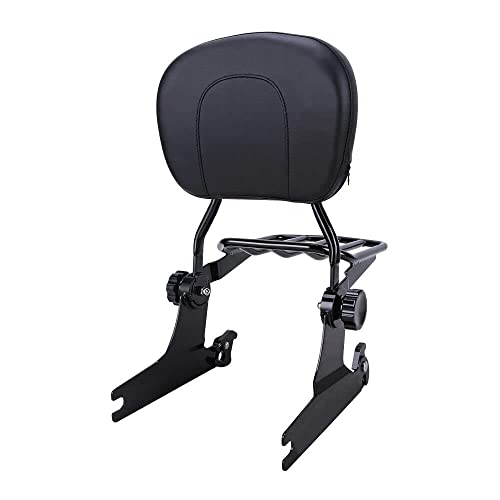 Black Motorcycle Rear Seat Backrest Sissy Bar Back Rest Compatible For Harley Davidson Softail Heritage Flstc/Springer Flsts/Fatboy Efi Flstf Custom #TOP5