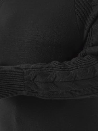 Image of Agnes Orinda Plus Size Sweaters for Women Long Sleeve Turtleneck Warm Pullover Mini Sweater Dresses