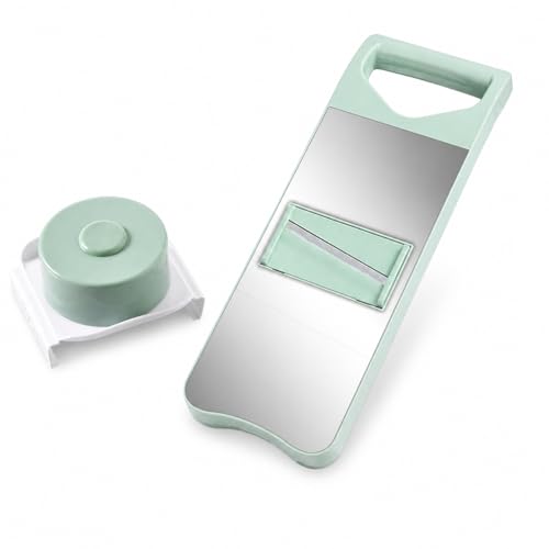 JISADER Mandolina de cocina, de verdura y manual, r multifuncional de acero inoxidable, 29,5×20×9cm, Moderno minimalista, sin imán