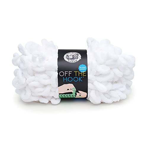 Image of Lion Brand Yarn Off the Hook Yarn, Bulky No-Needle Craft Yarn for Crocheting, Hand-Knitting, 1-Pack, Sugarcane | Jumbo Finger Knitting & Crochet Craft Fiber for Beginners, Kids, Classrooms, Create Blankets, Pillows, Stuffed Animals