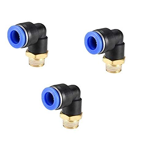 Pneumatic Connector Elbow 10MM X 1/4 Thread Male Quick Fitting Type 90 Degree Elbow Pipe Fitting Push in Joint (3-Pcs) (B09DL277BL) Amazon Price History, Amazon Price Tracker