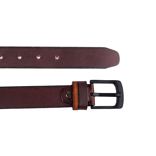 Image of Genuine Leather Belt for Kids, Black /Brown Colour Adjustable Belt with Metal Buckle, Belt for Formal, Casual & Jeans Wear, Waist 20-24-28-30 Inch 3|5|7|9|11 Yrs
