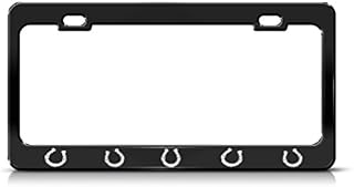 Speedy Pros Metal License Plate Frame Horseshoe Horseshoes Car Accessories Black 2 Holes