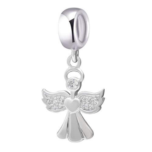 925 Sterling Silver Angel Charm Wing Bead Birthday Anniversary Christmas Pendant for Pandora Charms Bracelet