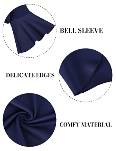 Image of Bolero Cardigans for Women, 3 /4 Sleeve Open Front Cropped Cardigan Soft Knit Bolero Shrug Jackets for Evening Dresses Navy Blue S