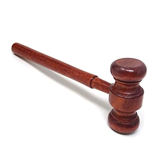 Honbay Judge Gavel Costume Accessory, Justice Costume Accessories Props, Wooden Courtroom Gavel for Halloween Cosplay Party