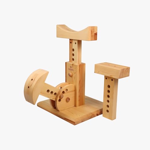 Yoga Stump Set - Adjustable Wooden Props for Iyengar Yoga, Ideal for Backbending and Advanced Poses
