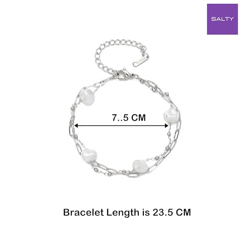 Image of SALTY Anti Tarnish Bracelet for Women | Fancy Bracelet | Jewellery Gifts | Hand Band | Fashion Accessories for Girls | Minimal Jewelry Design | Gift for Rakhi | Gift for Diwali, Christmas, Marriage, Birthday