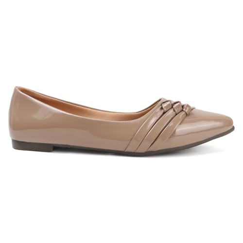 Image of Sukun Womens Sukun Fbl 3l Women's Bellies Flats Lightweight, Comfortable Slip-on Pointed Toe Shoes Ballet Flat