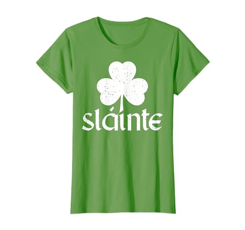 Slainte Shamrock on Green. Día de San Patricio T Clover Divertido Camiseta