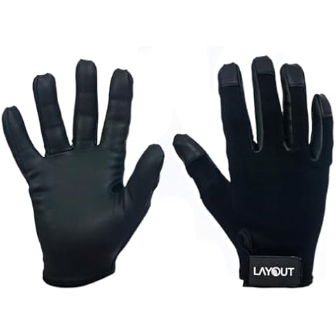 Layout Elite - Discgolf and Ultimate Frisbee Glove - Play Better with Consistent Grip (Black, M) Cover