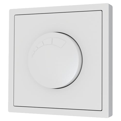 MC POWER LED-Dimmer Unterputz | Shallow | UP Dimmer + Rahmen für elektronische Trafos Ein/Aus Druckknopf, Dimmer-Memory 250V/300W für LED-Leuchtmittel geeiegnet, weiß