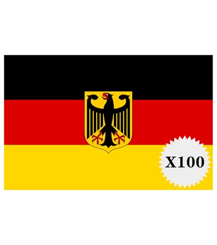 TAKONE 100 Stück Deutschland Flagge Aufkleber Adler Motiv PVC wetterfest