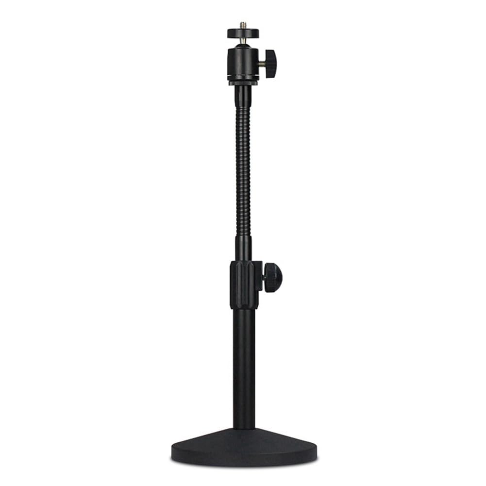 Hlxnyami Hose Desktop Webcam Stand Adjustable Metal Desk Tripod Streaming Support With Sturdy Mount Base