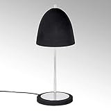 Farbe: Schwarz Lambert - Harlem - Tischleuchte - Edelstahl/Nickel - Schwarz/antik vernickelt - (HxD) 52 x 20cm