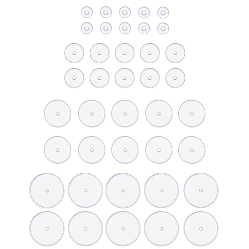 Ryaupy 40PCS Dischi Silicone Perforati Trasparenti da 3/5/7/9 mm - Piercing Healing Dischi in Silicone - degli Orecchini Pastiglie a Dischi Trasparenti per Il Fissaggio degli Orecchini