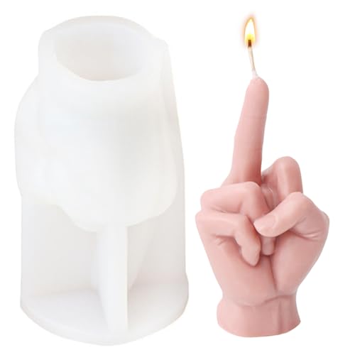 JJYHEHOT Moule en Silicone Bougie Doigt de Main 3D, Moules à Bougies DIY, Moule Résine Epoxy 3D Main, Moule pour Bougie pour Fabrication de Bougies, Savons, Argile Polymère