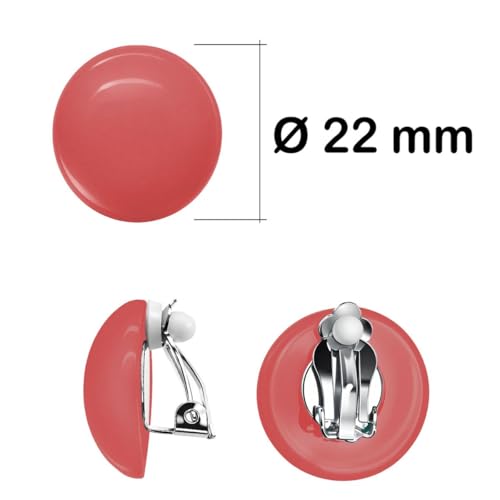 Soul-Cats 1 paire de clips d’oreilles en plastique, nombreuses couleurs pastel, saumon – vue 2