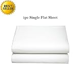 Elegant Comfort Luksusowe ultra miękkie pojedyncze płaskie prześcieradło specjalna obróbka konstrukcja California King, biały