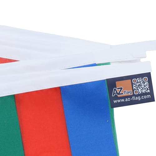 Image of AZ FLAG Azerbaijan 6 meters BUNTING Flag 20 flags 9'' x 6'' - Azerbaijani STRING flags 15 x 21 cm
